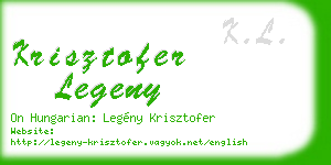 krisztofer legeny business card